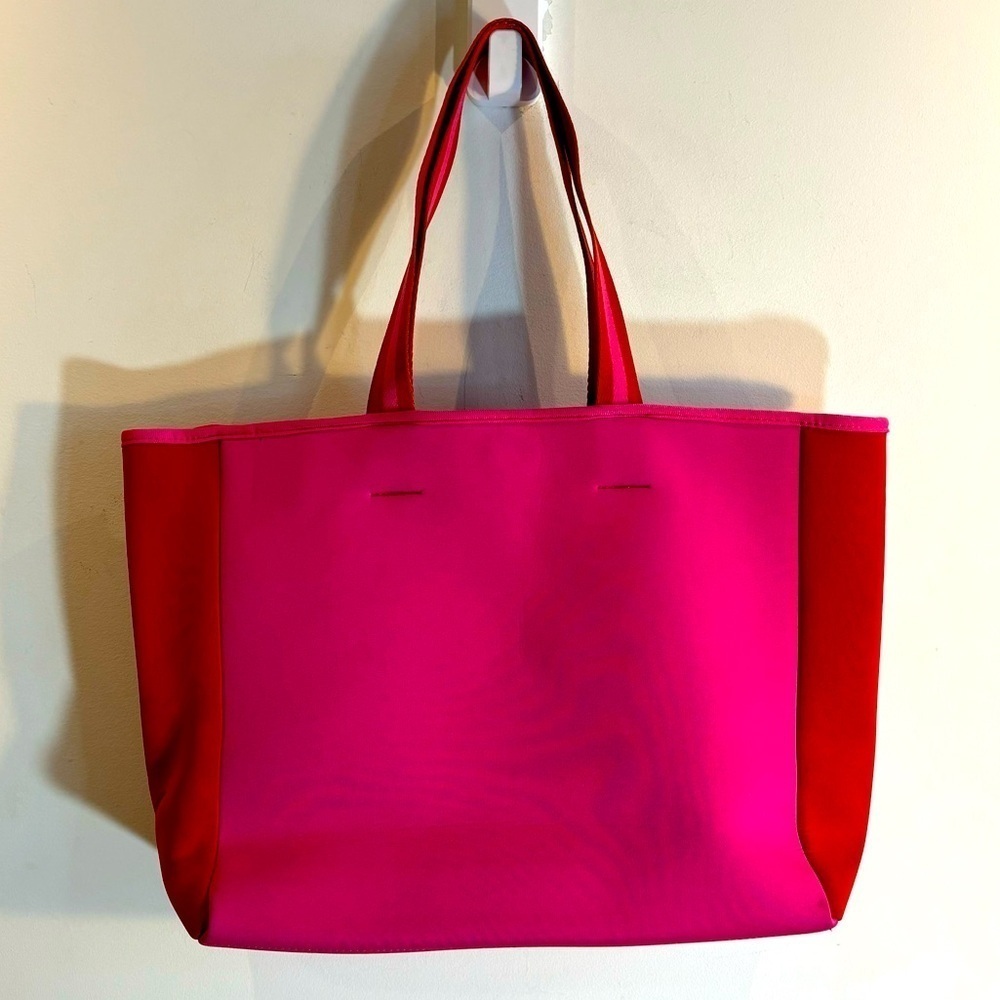 SUMMERSALT Beach Tote Neoprene Type Fabric Canvass Handle Strap Roomy Bright